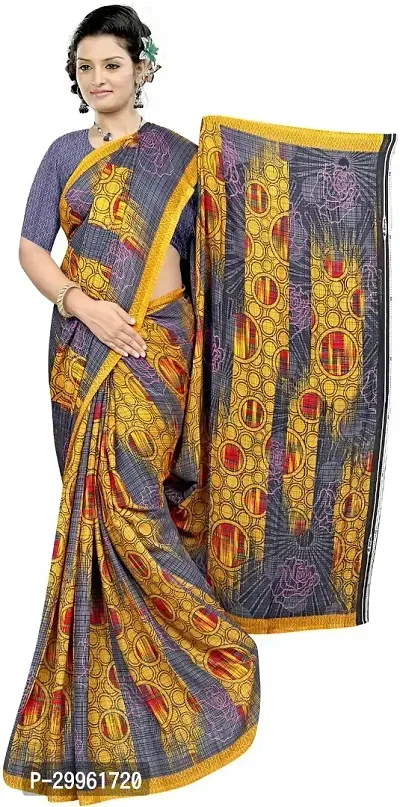 Stylish Grey Georgette Saree with Blouse piece For Women