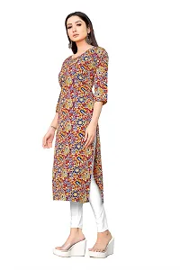 Stylish Brown Crepe Printed Stitched Kurta For Women-thumb2