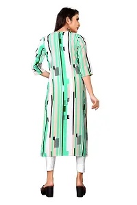 Stylish Green Crepe Printed Stitched Kurta For Women-thumb1