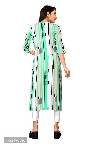 Stylish Green Crepe Printed Stitched Kurta For Women-thumb2