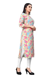 Stylish Multicoloured Crepe Printed Stitched Kurta For Women-thumb2