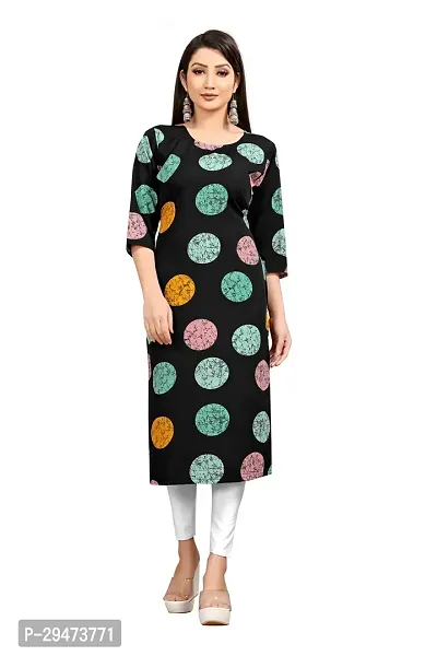 Stylish Multicoloured Crepe Block Print Stitched Kurta For Women