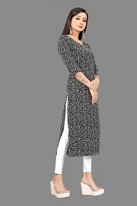 Stylish Black Crepe Printed Stitched Kurta For Women-thumb2