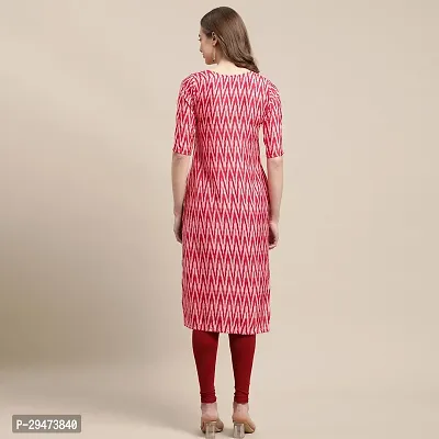 Stylish Red Crepe Printed Stitched Kurta For Women-thumb2