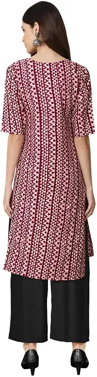 Stylish Maroon Crepe Printed Stitched Kurta For Women-thumb1