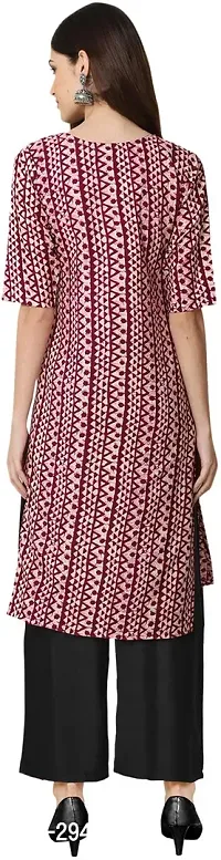 Stylish Maroon Crepe Printed Stitched Kurta For Women-thumb2