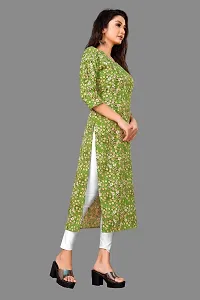 Stylish Green Crepe Printed Stitched Kurta For Women-thumb2