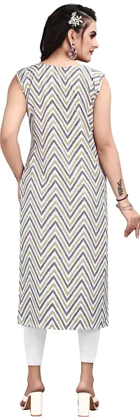 Stylish Grey Crepe Printed Stitched Kurta For Women-thumb1