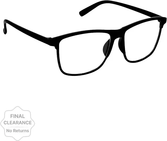 IFLASH Black Transparent UV Protection Rectangular Sunglasses Frame For Men & Women