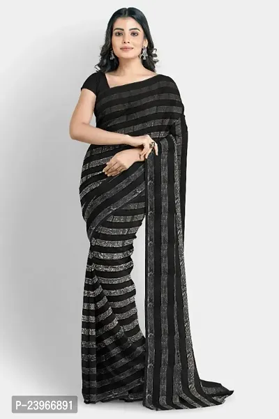 Trendy Georgette Saree Without Blouse Piece For Women