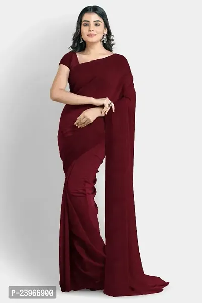 Trendy Georgette Saree Without Blouse Piece For Women