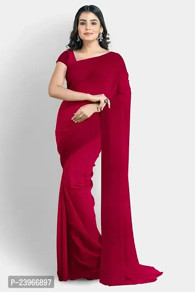 Trendy Georgette Saree Without Blouse Piece For Women-thumb0