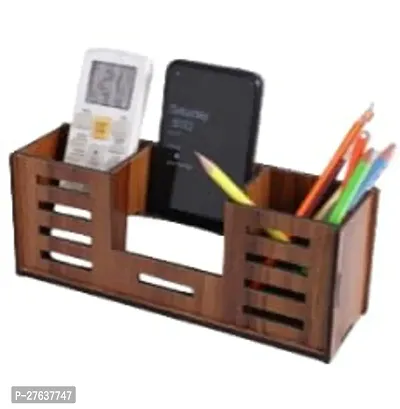 BIG BOSS ENTERPRISES Pen Stand With Remote Business Visiting Card  Mobile Holder  Multipurpose Wooden Desk Organizer Pen And Pencil Holder Stand For Office Desk And Study Table