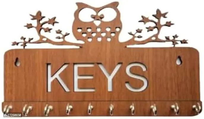 Stylish Brown Wooden Key Holder For Home Decor Items Stylish Key Hanger Wall Mounted