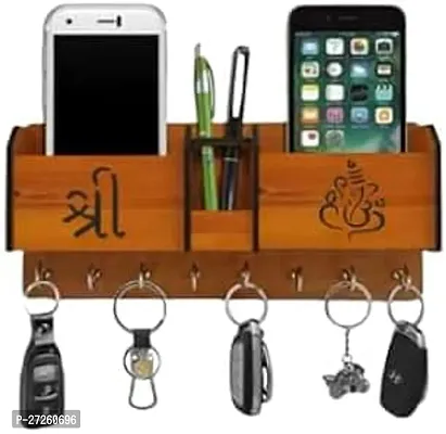 Stylish Brown Wooden Key Holder For Home Decor Items Stylish Key Hanger Wall Mounted