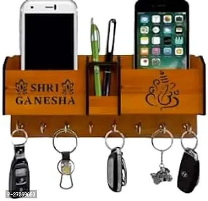 Stylish Brown Wooden Key Holder For Home Decor Items Stylish Key Hanger Wall Mounted