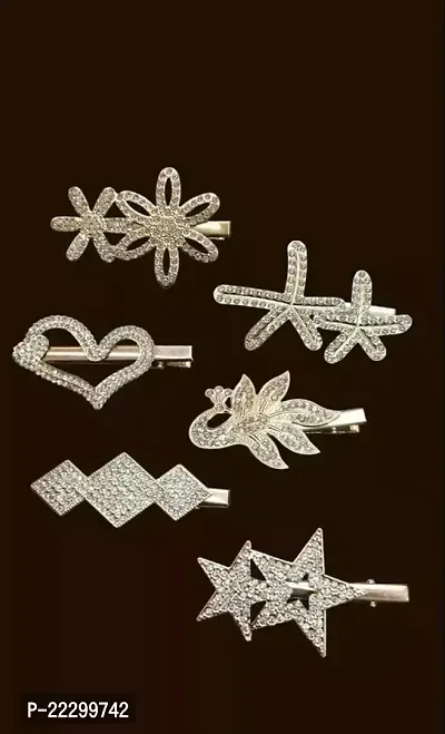 Korean Style Metal Hair Clip And And Hair Pin Pack Of 6 Pcs-thumb0