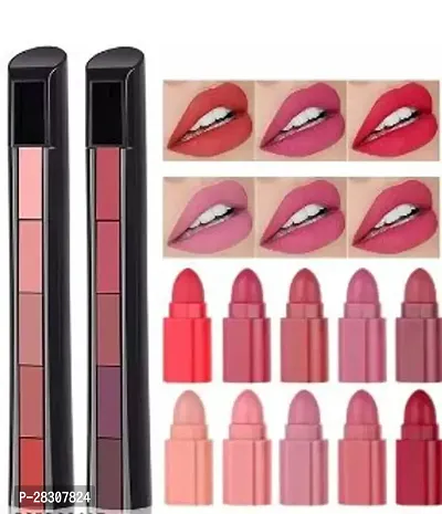 5 in 1 Matte Finish Lipstick Pack of 2