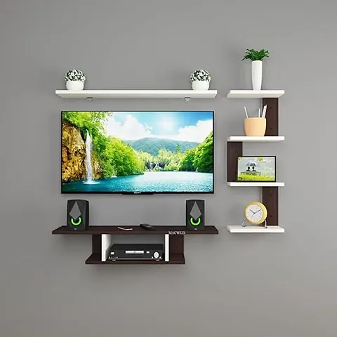 Wall Mount Tv Entertainment Unit with Set Top Box Stand with Wall Shelf Display Rack  Ideal for Up to 42