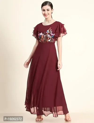Embroidery flower gown