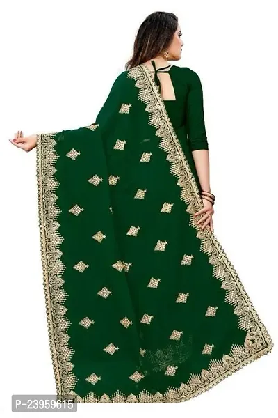 Beautiful Georgette Embroidered Saree With Blouse Piece-thumb4