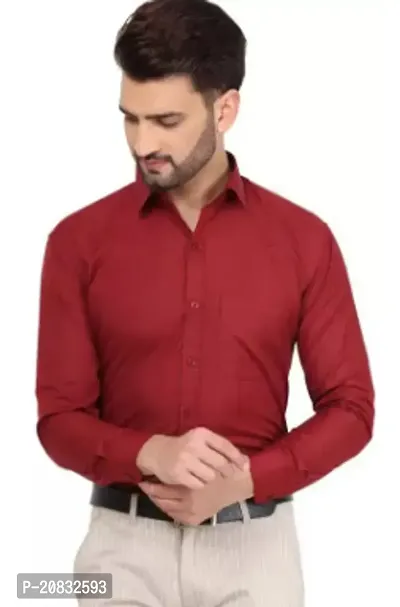 Reliable Red Polycotton Long Sleeves Formal Shirt For Men