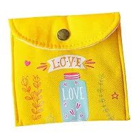 Cotton Bags Safety Storage Organizing Pouch Cute Purse Organizer Yellow (75014775IM)-thumb3