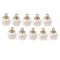 DYDU 10Pcs Crystal Glass Ball Charms Shiny Rhinestone Jewelry Pendant White (59023484DY)-thumb1