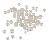 DYDU 50Pcs Assorted Size White ABS Pearl Rough Beads for Jewelry Craft Decoration (55000460DY)-thumb1