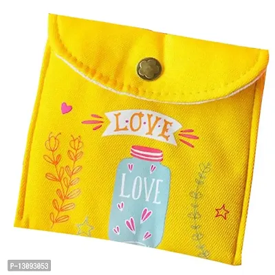 Cotton Bags Safety Storage Organizing Pouch Cute Purse Organizer Yellow (75014775IM)-thumb3