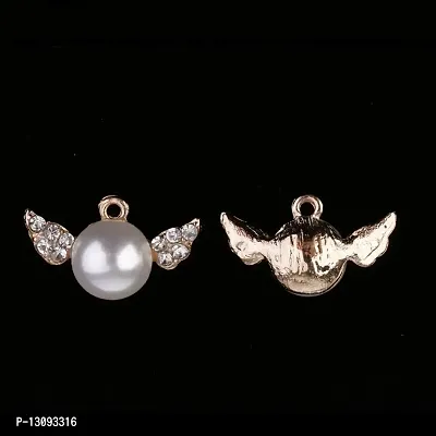 DYDU 5 Pieces Alloy Pendant Pearls Accessory Jewelry DIY 1.5x2.7cm Angel Wings (59010156DY)-thumb2