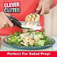 Trendy Clever Cutter 2 In 1 Food Chopper Slicer Dicer Vegetable Fruit Cutter Food Cutter Kitchen Scissors, Salad Chopper Vegetable Cutter With Built-In Cutting Board Easy Cutting-thumb3