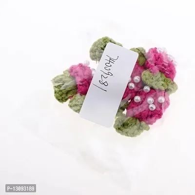 DYDU 5Pcs Handmade Crochet Flower Yarn Flower Appliques Sewing Crafts Rose Red (74009281DY)-thumb0