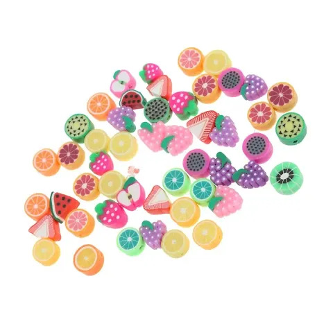 DYDU 50Pcs DIY Jewelry Findings Polymer Clay Beads Fruit Pieces Slices (55003592DY)