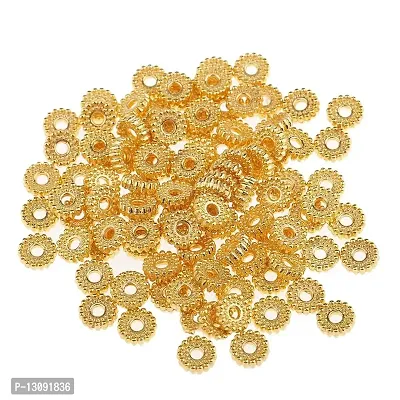 DYDU 100 Pieces Metal Alloy Jewelry Making Spacer Beads 6mm Gold (59001578DY)-thumb2