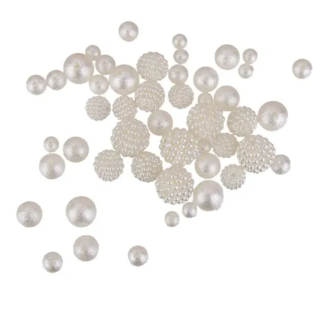 DYDU 50Pcs Size ABS Pearl Rough Beads for Jewelry Craft Decoration (55000460DY)