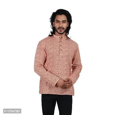 Ethnic Factory Men's Printed Short Kurta