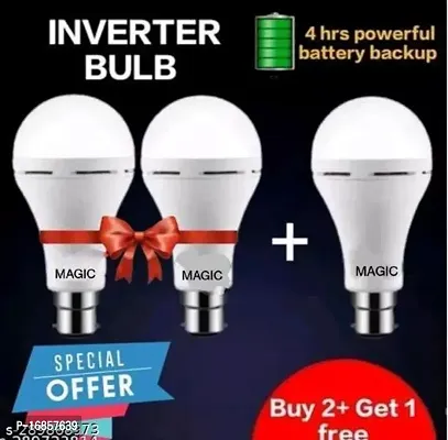 Emergency Rechargeable Led Inverter Bulb 12 Watt Pack Of 3 , Inverter Ac Dc Bulb-thumb0