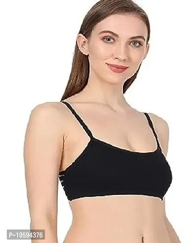 Stylish Black Cotton Solid Bras For Women Pack Of 1-thumb0