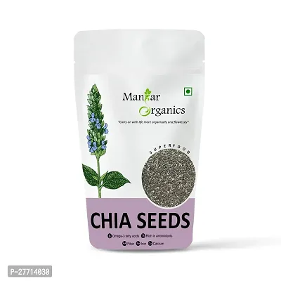 ManHar Organics Raw Premium Chia Seeds With Omega 3 and Fiber 500gm | For Weight Loss Management | For Eating | Calcium and Protein Rich Seeds |