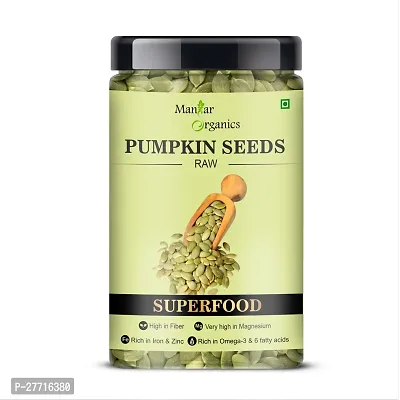 ManHar Organics Raw Pumpkin Seeds for eating Jar 525gm AAA Grade | Protein Rich Superfood |