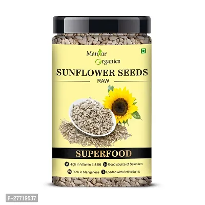 ManHar Organics Raw Sunflower Seeds Jar 475gm for eating - AAA Grade | Protein and Fiber Rich Superfood |