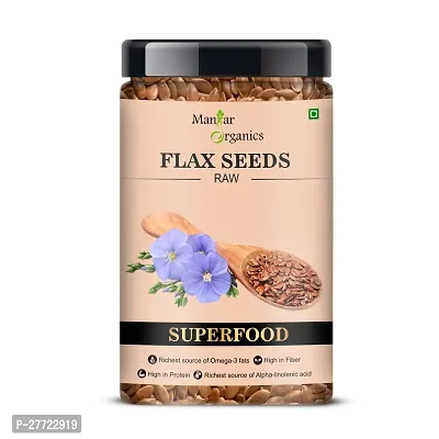 ManHar Organics Raw Flax Seeds Jar 550gm- Alsi Seeds for Weight Loss, Diet Food