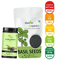ManHar Organics Raw Basil Seeds 250gm| Sabja Seeds for Weight Loss | Tukmaria Seeds | Seeds for Eating-thumb1