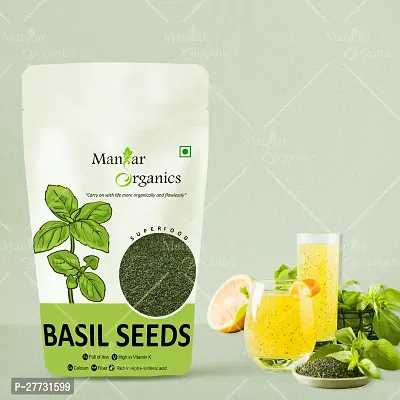 ManHar Organics Raw Basil Seeds 250gm| Sabja Seeds for Weight Loss | Tukmaria Seeds | Seeds for Eating-thumb5