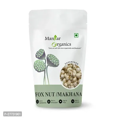 ManHar Organics Makhana/Lotus Seeds 100gm | Fox Nuts Phool Makhana | Gorgon Nut Puffed Kernels-thumb0