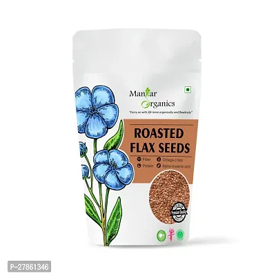 ManHar Organics Roasted Flax Seeds 250gm - Alsi Seeds for Weight Loss, Diet Food-thumb0