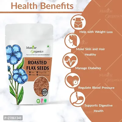 ManHar Organics Roasted Flax Seeds 250gm - Alsi Seeds for Weight Loss, Diet Food-thumb2