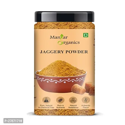ManHar Organics Natural Jaggery Powder Jar 500gm | Gud Powder | Unrefined and Unadulterated