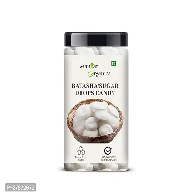 ManHar Organics Sugar Batasha/Patasha/Batasha for Puja | Sugar Drop Candy Jar 130gm